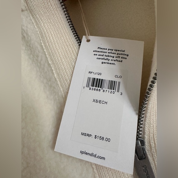 NWT Splendid Long Sleeve Tie Hem Quarter Zip Pullover size XS - Picture 6 of 10